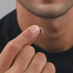 Silver Celestial Square Stud For Him