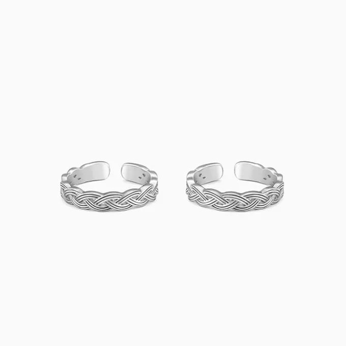 Silver Celtic Tide Toe Rings