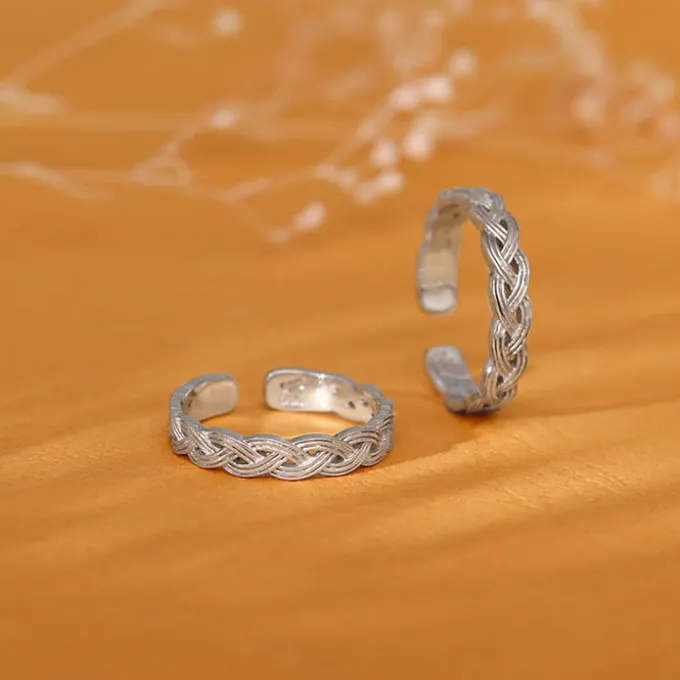 Silver Celtic Tide Toe Rings