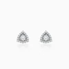 Silver Centre Point Stud Earrings