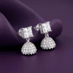 Silver Chanderi Jhumki