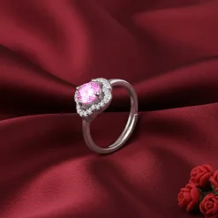 Silver Charm in Clover Ring