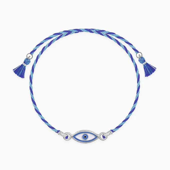 Silver Charming Evil Eye Rakhi