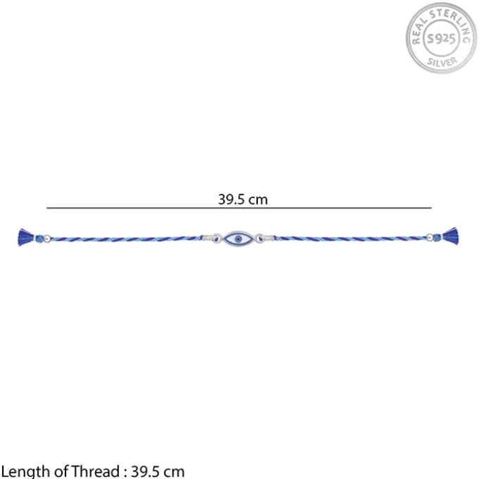 Silver Charming Evil Eye Rakhi