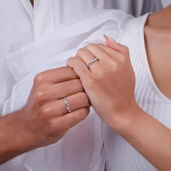 Silver Cherish Couple Bands