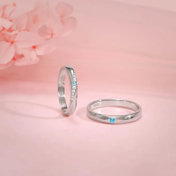 Silver Cherish Couple Bands