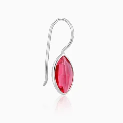 Silver Cherry Pink Crystal Earrings