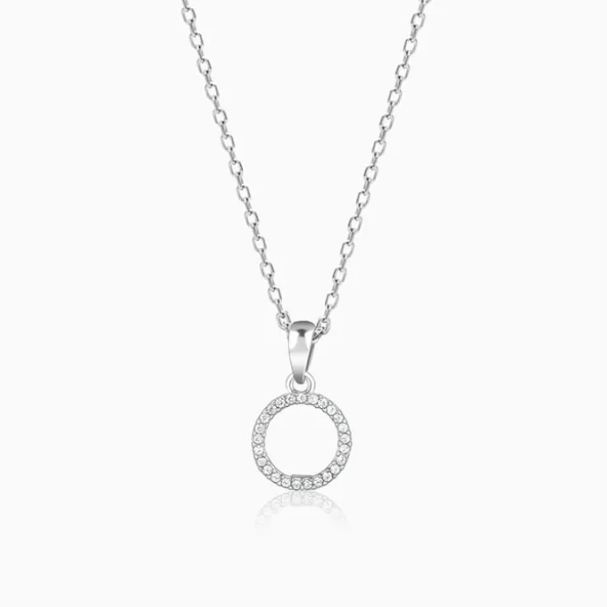 Silver Circle of Joy Pendant With Link Chain