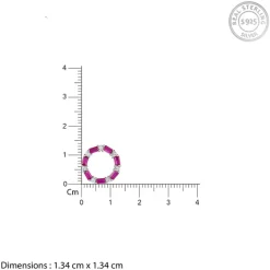 Silver Circle of Pink Necklace