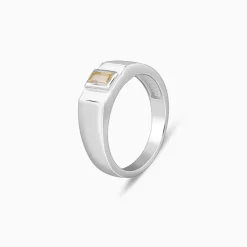 Silver Citrine Blaze Ring For Him