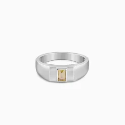 Silver Citrine Blaze Ring For Him