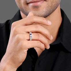 Silver Classic Amethyst Ring For Him
