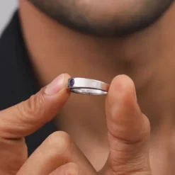 Silver Classic Amethyst Ring For Him