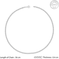 Silver Classic Curb Chain For Him
