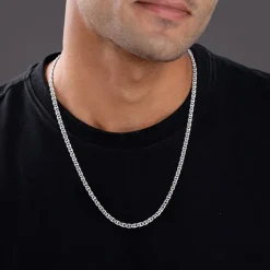 Silver Classic Curb Chain For Him