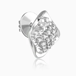 Silver Classic Cut Square Earrings