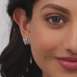 Silver Classic Cut Square Earrings