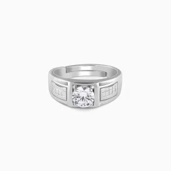 Silver Classic Stud Ring For Him