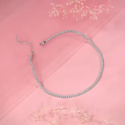 Silver Classic Tennis Anklet