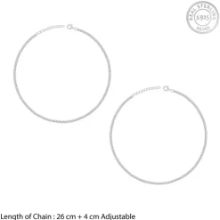 Silver Classic Tennis Anklet
