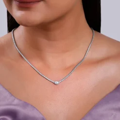 Silver Classic Tennis Necklace