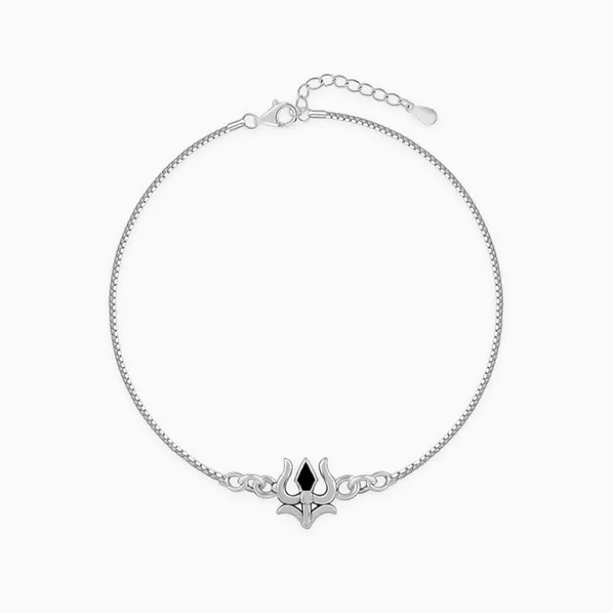 Silver Classic Trishul Bracelet Rakhi