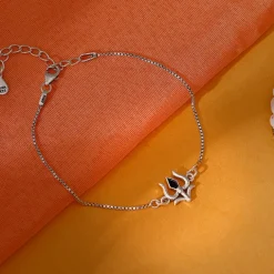 Silver Classic Trishul Bracelet Rakhi