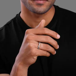 Silver Classic V Ring For Him