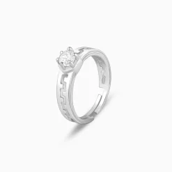 Silver Classic Zircon Ring For Him