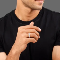 Silver Classic Zircon Ring For Him