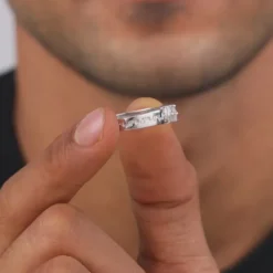 Silver Classic Zircon Ring For Him