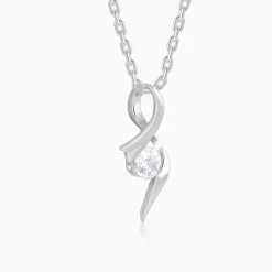 Silver Classy Shine Pendant With Link Chain