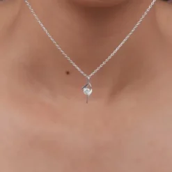 Silver Classy Shine Pendant With Link Chain