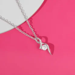Silver Classy Shine Pendant With Link Chain