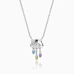 Silver Cloud and Raindrop Necklace