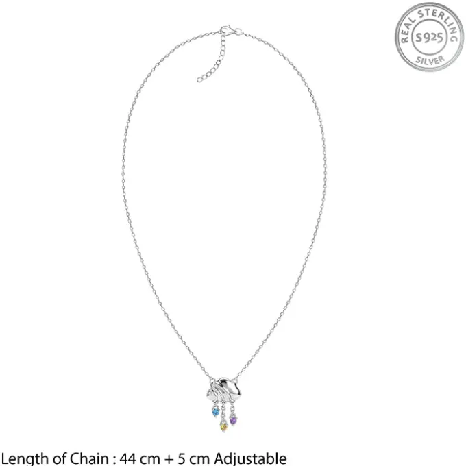 Silver Cloud and Raindrop Necklace