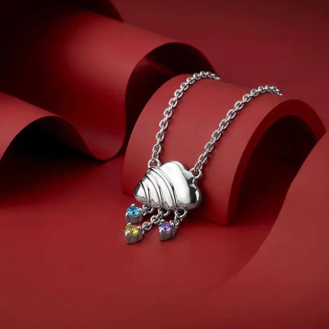 Silver Cloud and Raindrop Necklace