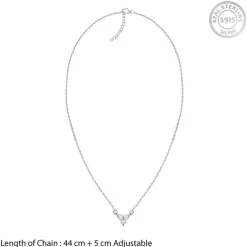 Silver Clover Crystal Necklace