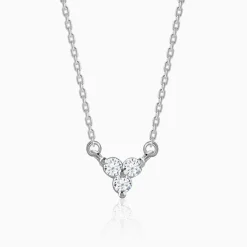 Silver Clover Crystal Necklace