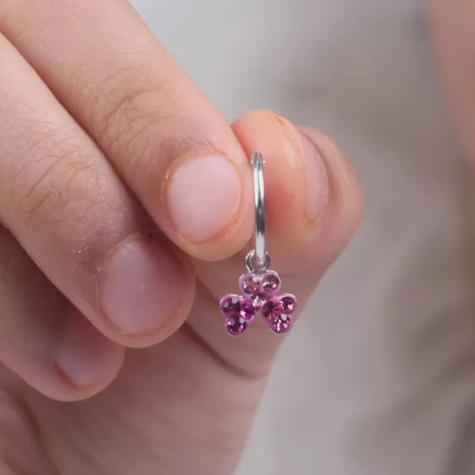 Silver Clover Kids Hoop Earrings (4-12 yrs)