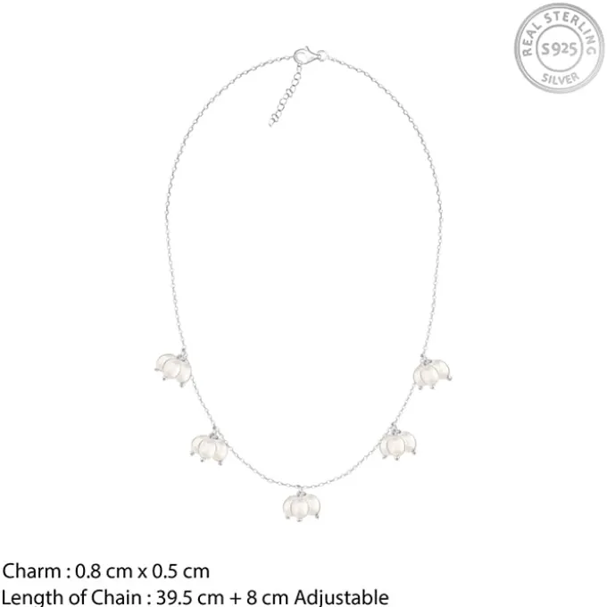 Silver Cluster of Pearls Necklace