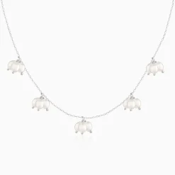Silver Cluster of Pearls Necklace