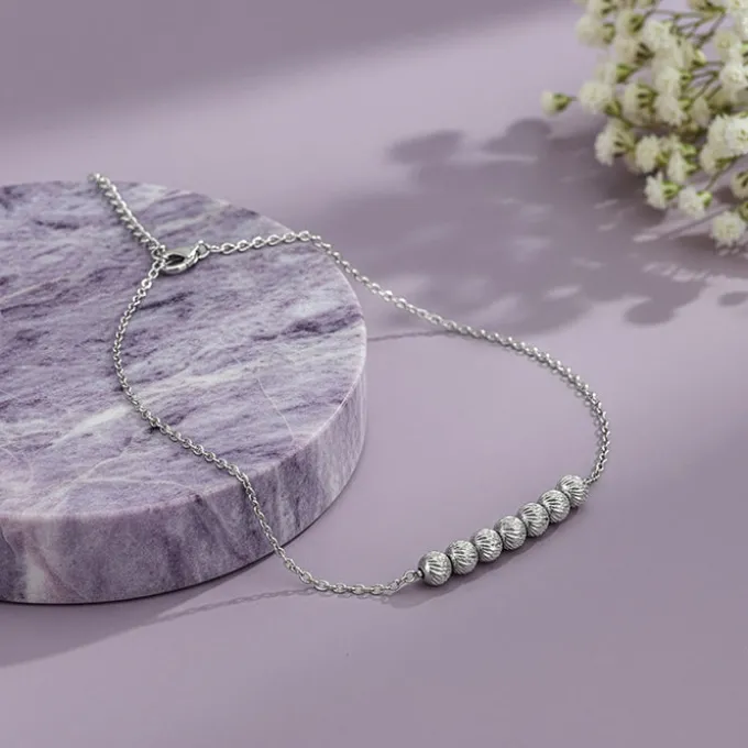 Silver Clustered Sparkle Anklet
