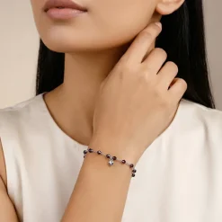 Silver Colourful Beads Bracelet
