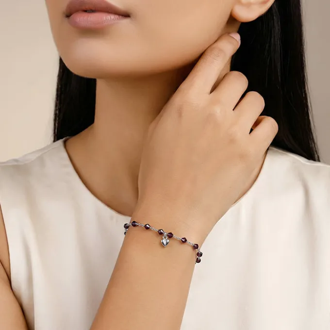 Silver Colourful Beads Bracelet
