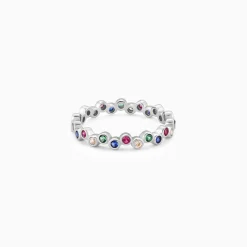 Silver Colourful Elegant Ring