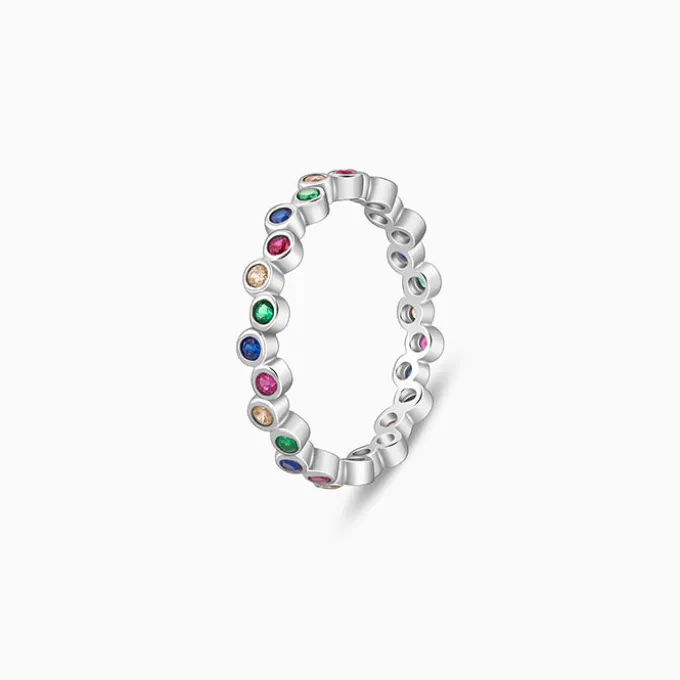Silver Colourful Elegant Ring
