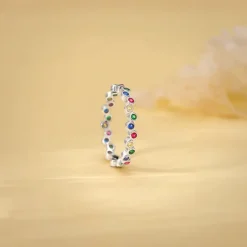 Silver Colourful Elegant Ring