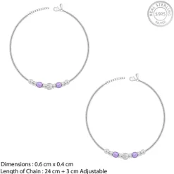 Silver Colourful Radiance Anklet