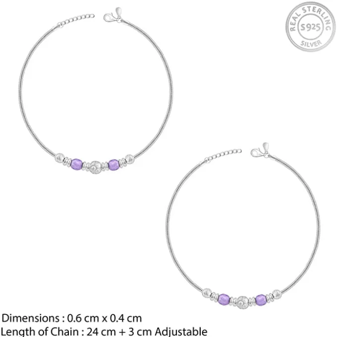 Silver Colourful Radiance Anklet